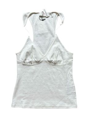 Glenn Martens H&M Racerback Ribbed Tank Top White
